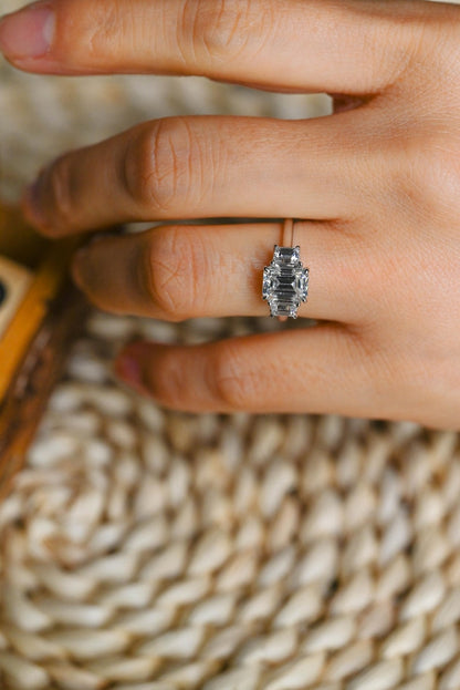 Marquise Cut Cluster Styled Lab Grown Diamond Engagement Ring
