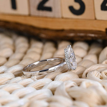 Marquise Cut Cluster Styled Lab Grown Diamond Engagement Ring
