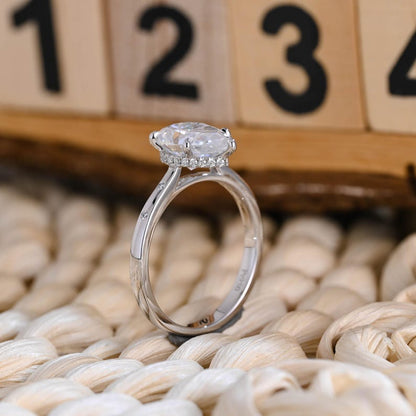 Marquise Cut Cluster Styled Lab Grown Diamond Engagement Ring