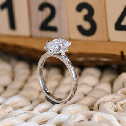 Marquise Cut Cluster Styled Lab Grown Diamond Engagement Ring