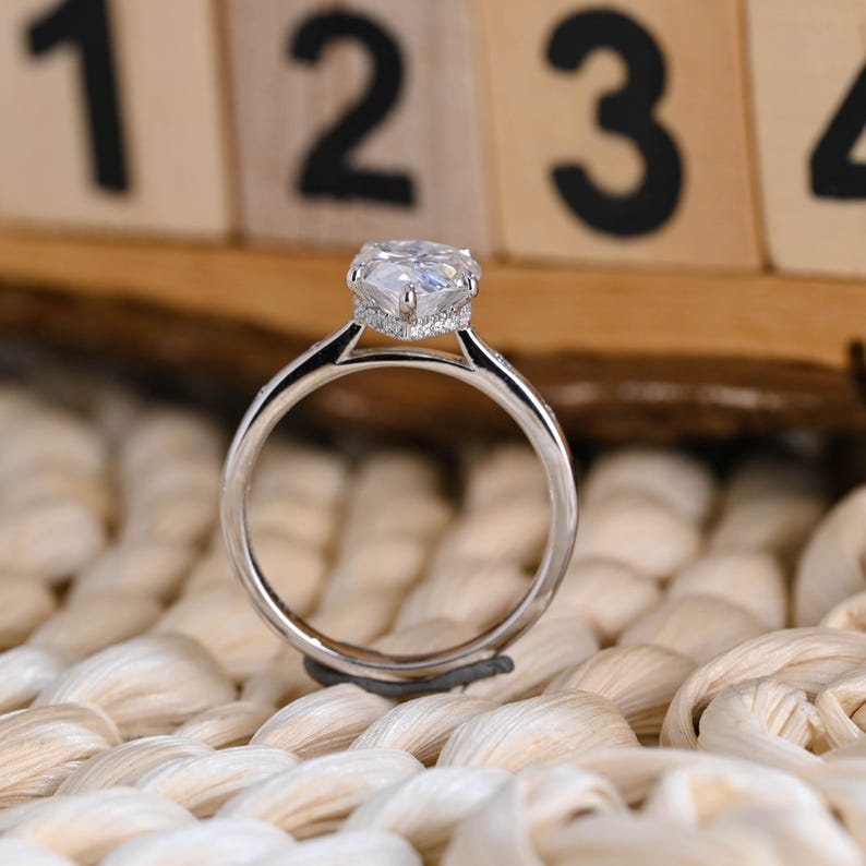 Marquise Cut Cluster Styled Lab Grown Diamond Engagement Ring