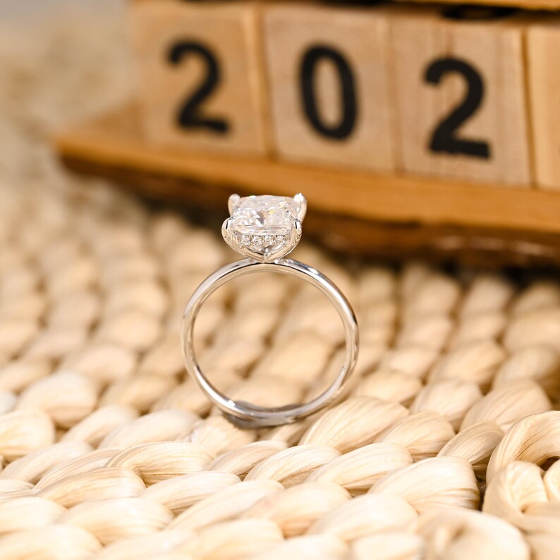 Marquise Cut Cluster Styled Lab Grown Diamond Engagement Ring