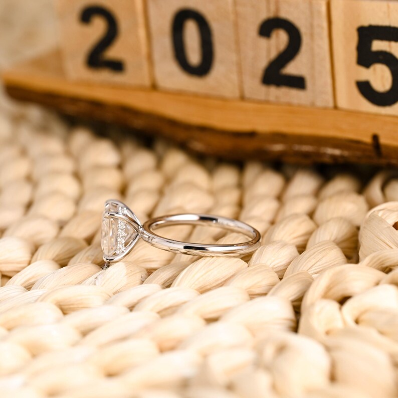 Marquise Cut Cluster Styled Lab Grown Diamond Engagement Ring
