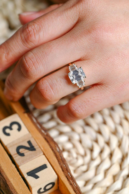 Marquise Cut Cluster Styled Lab Grown Diamond Engagement Ring