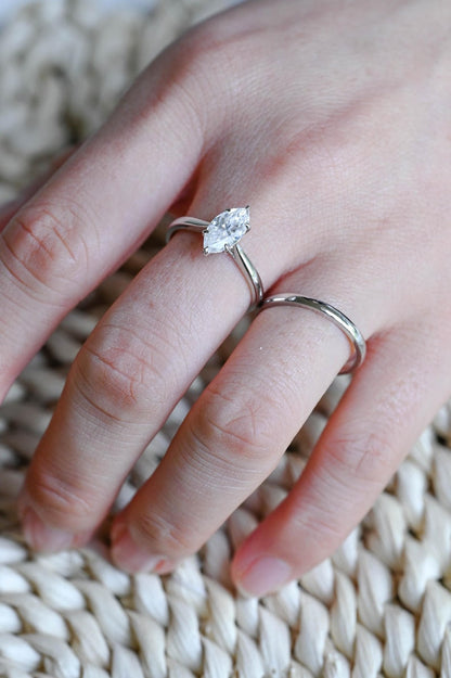 Marquise Cut Cluster Styled Lab Grown Diamond Bridal Ring Set
