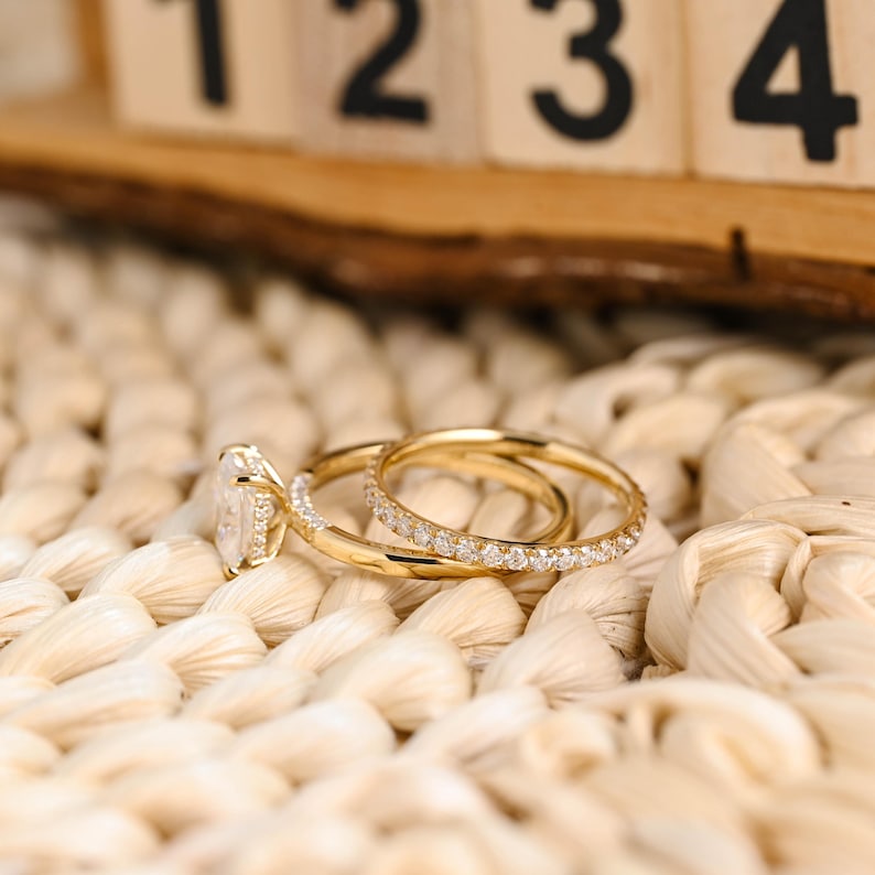 Marquise Cut Cluster Styled Lab Grown Diamond Bridal Ring Set