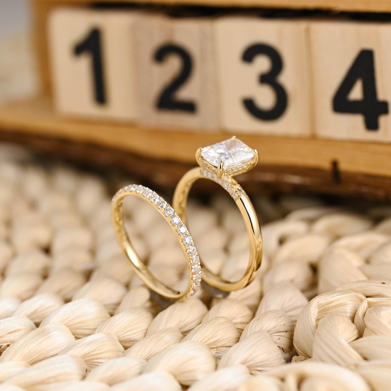 Marquise Cut Cluster Styled Lab Grown Diamond Bridal Ring Set
