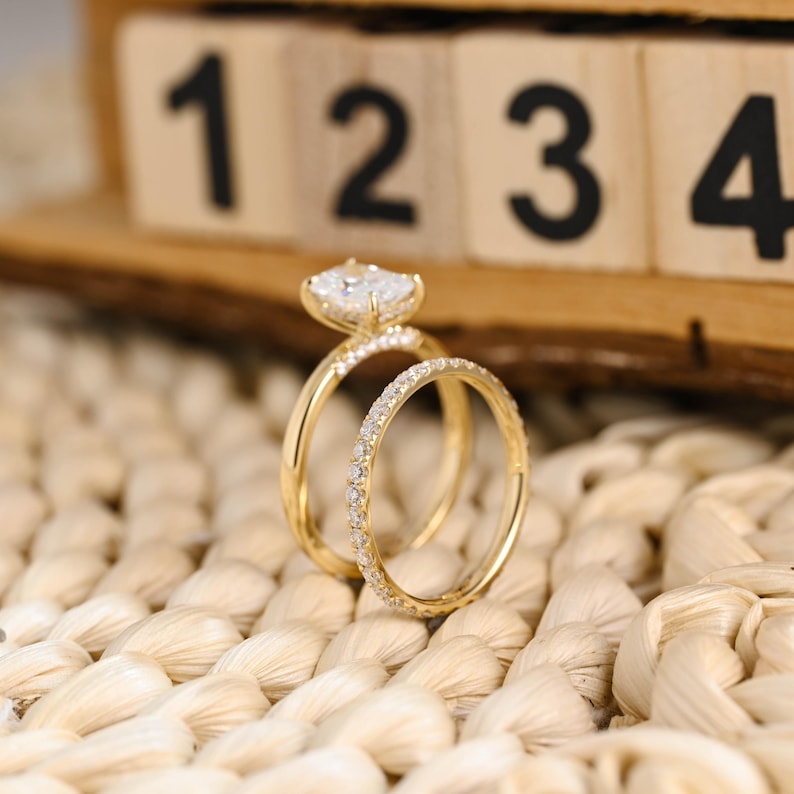Marquise Cut Cluster Styled Lab Grown Diamond Bridal Ring Set