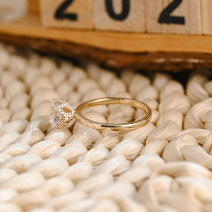 Marquise Cut Cluster Styled Lab Grown Diamond Engagement Ring