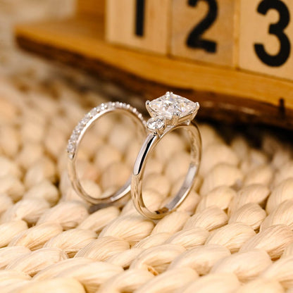 Marquise Cut Cluster Styled Lab Grown Diamond Bridal Ring Set