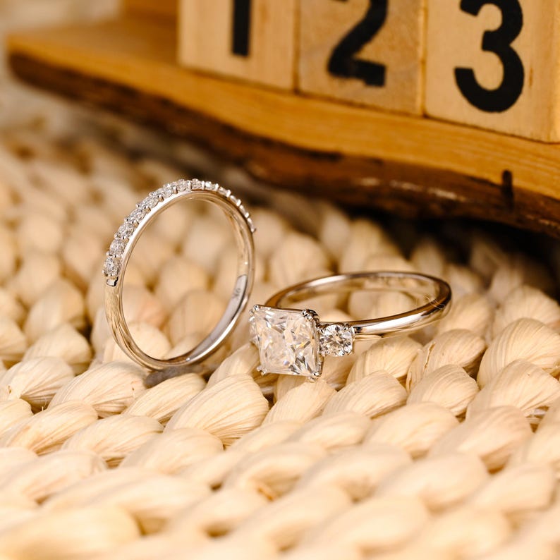 Marquise Cut Cluster Styled Lab Grown Diamond Bridal Ring Set