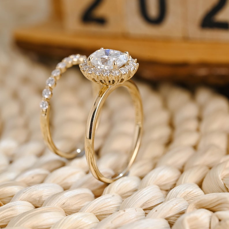 Marquise Cut Cluster Styled Lab Grown Diamond Bridal Ring Set