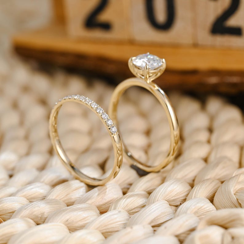 Marquise Cut Cluster Styled Lab Grown Diamond Bridal Ring Set