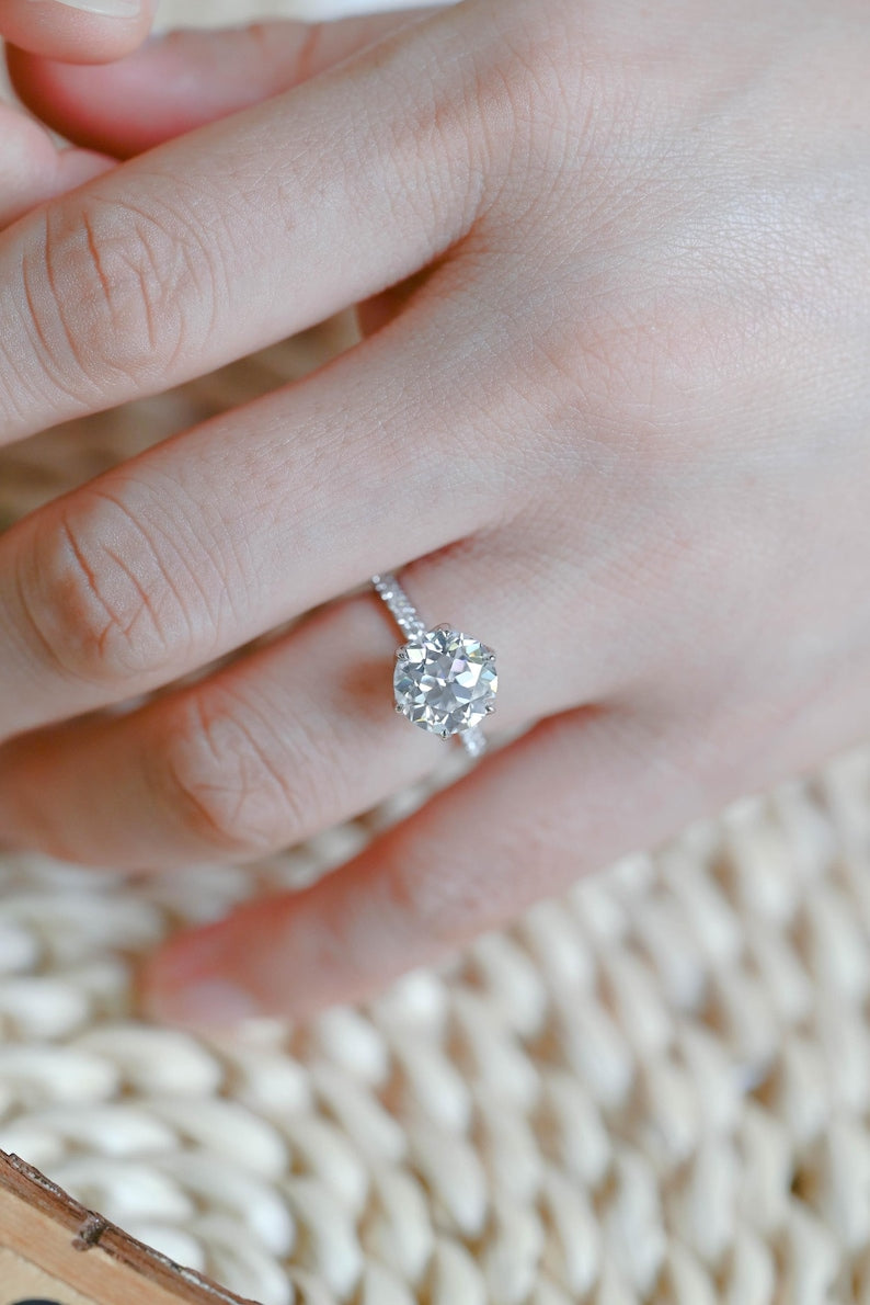 Marquise Cut Cluster Styled Lab Grown Diamond Engagement Ring