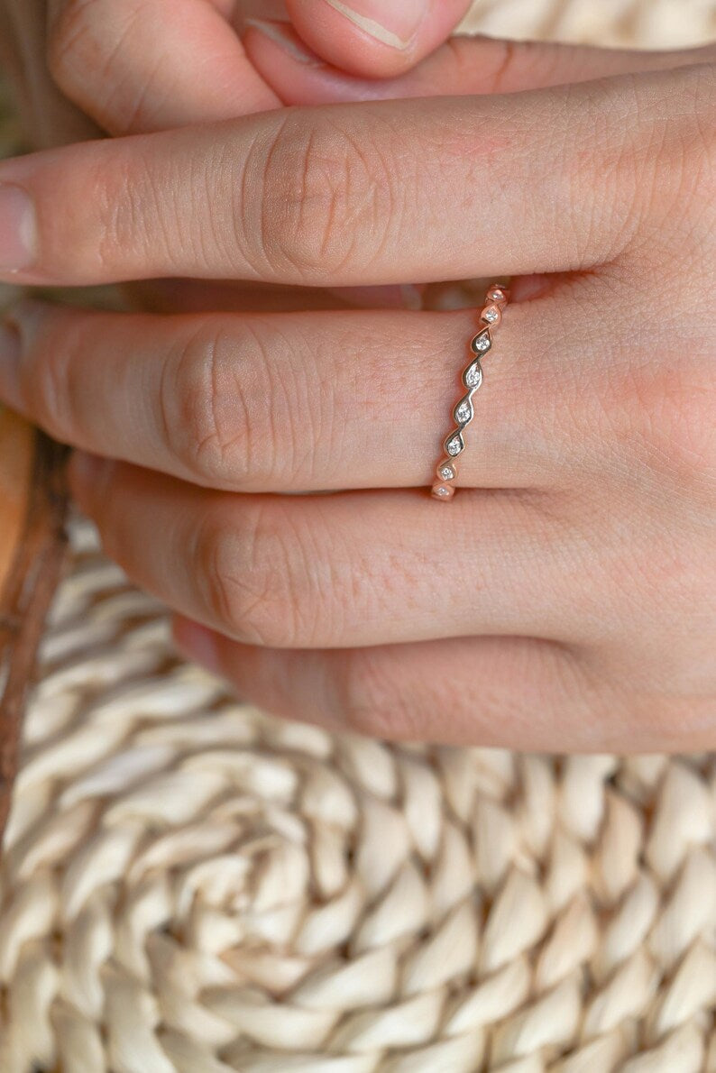 Marquise Cut Cluster Styled Lab Grown Wedding Band