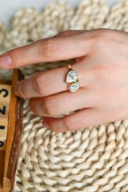 Marquise Cut Cluster Styled Lab Grown Diamond Engagement Ring