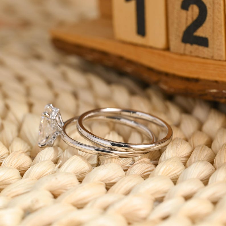 Marquise Cut Cluster Styled Lab Grown Diamond Bridal Ring Set