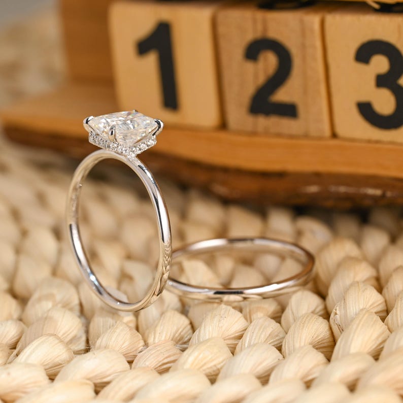 Marquise Cut Cluster Styled Lab Grown Diamond Bridal Ring Set
