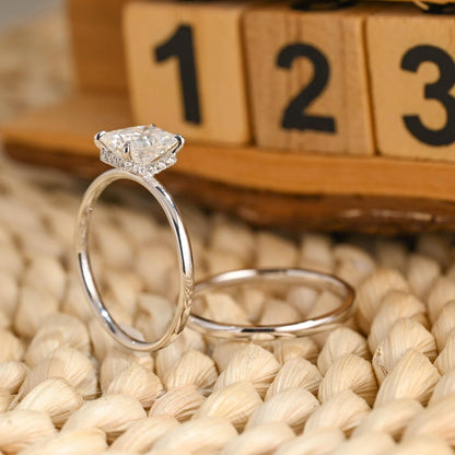 Marquise Cut Cluster Styled Lab Grown Diamond Bridal Ring Set