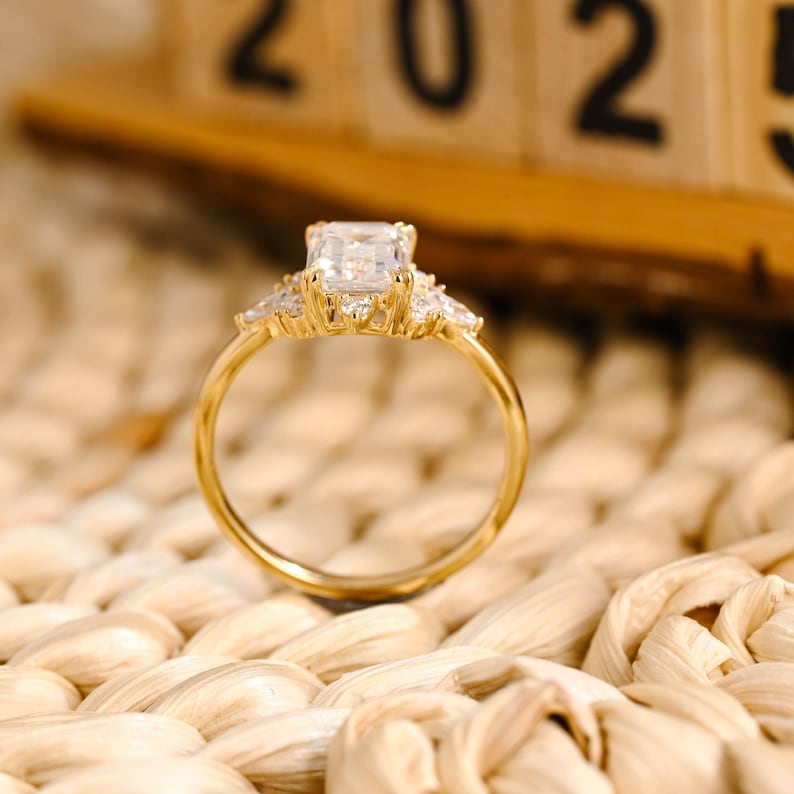 Marquise Cut Cluster Styled Lab Grown Diamond Engagement Ring