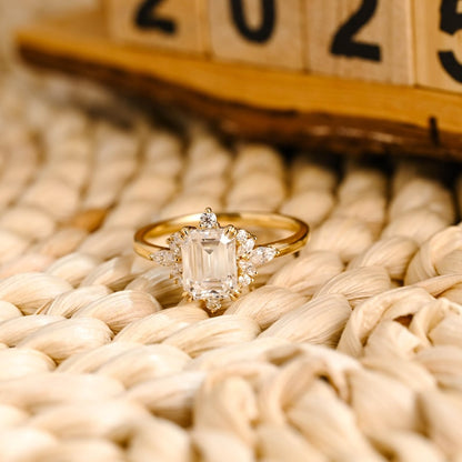 Marquise Cut Cluster Styled Lab Grown Diamond Engagement Ring
