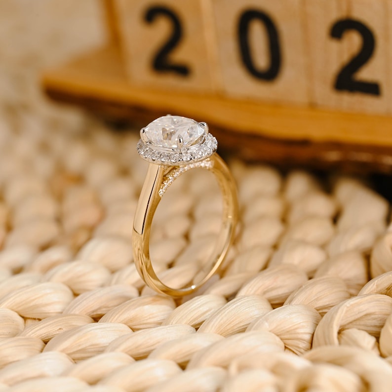 Marquise Cut Cluster Styled Lab Grown Diamond Engagement Ring
