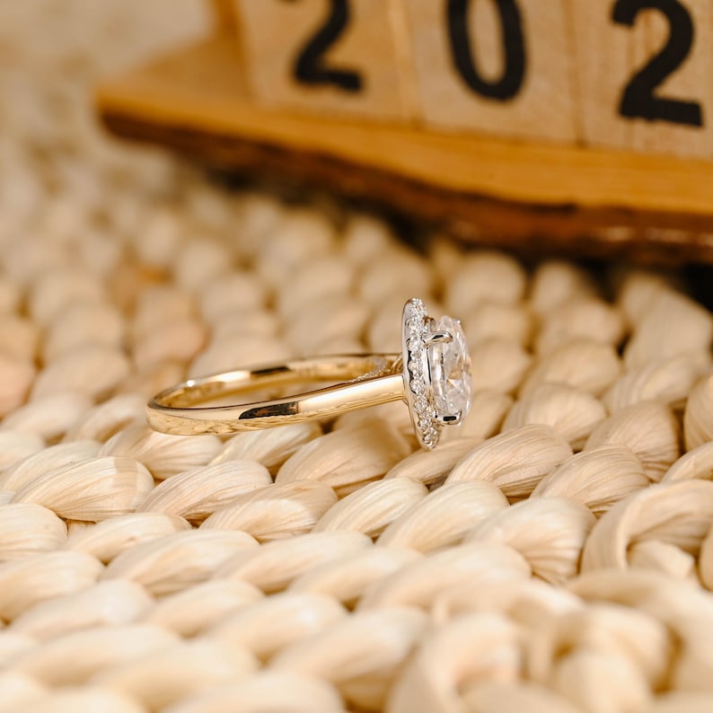 Marquise Cut Cluster Styled Lab Grown Diamond Engagement Ring