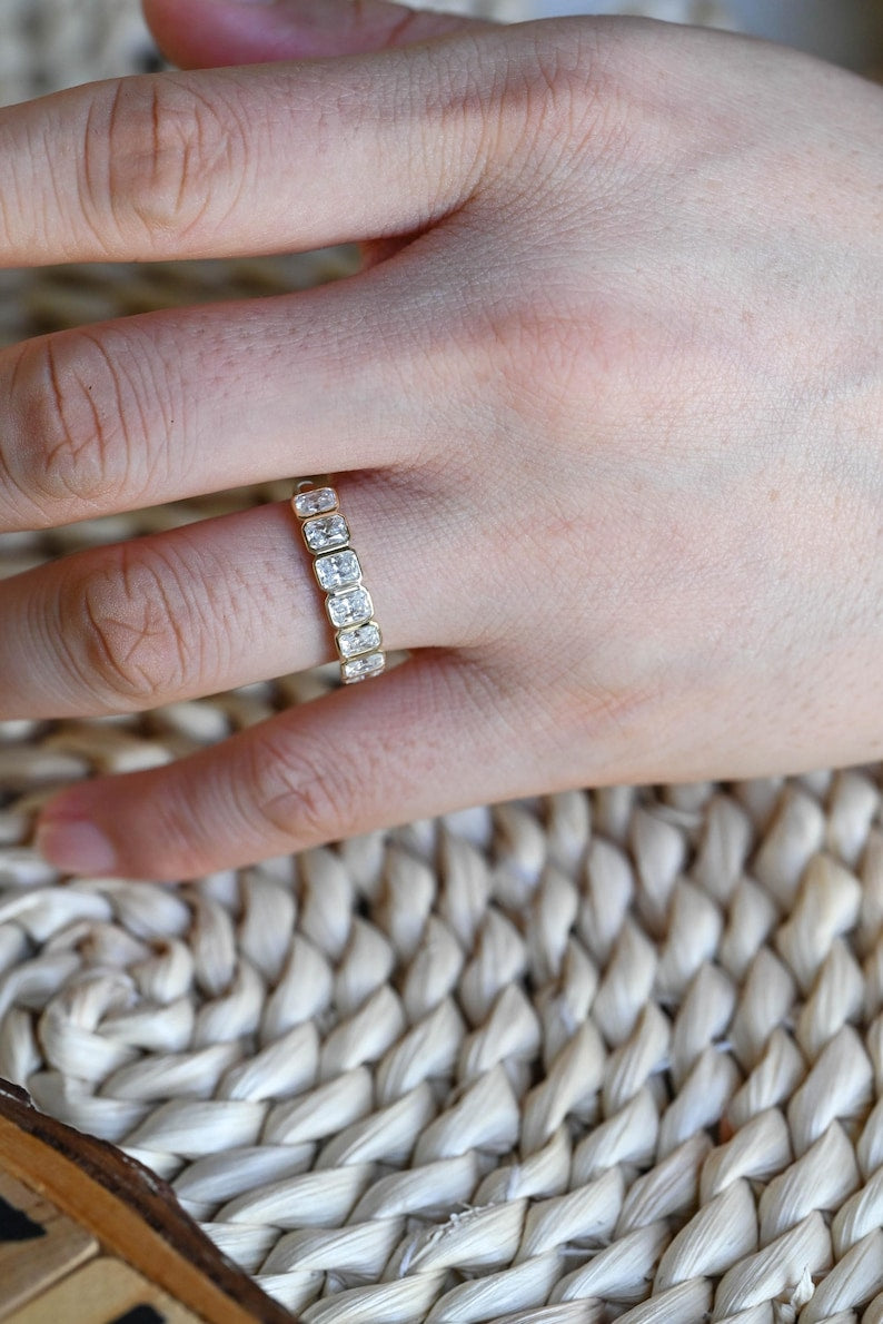Marquise Cut Cluster Styled Lab Grown Wedding Band
