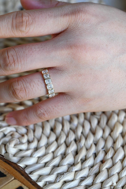 Marquise Cut Cluster Styled Lab Grown Wedding Band