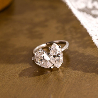 Marquise Cut Cluster Styled Lab Grown Diamond Engagement Ring