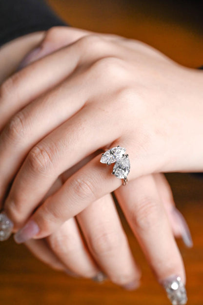 Marquise Cut Cluster Styled Lab Grown Diamond Engagement Ring