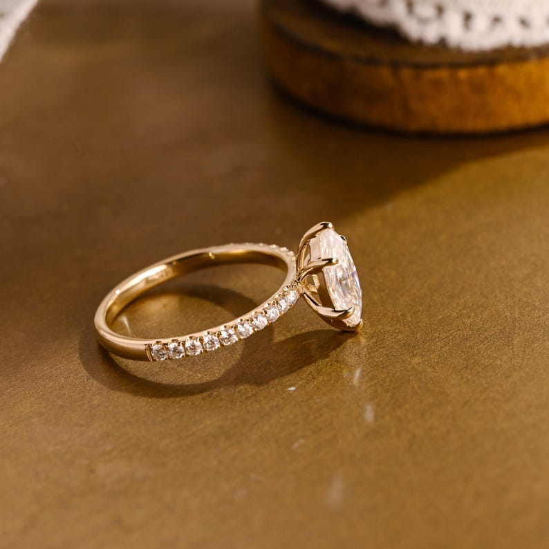 Marquise Cut Cluster Styled Lab Grown Diamond Engagement Ring