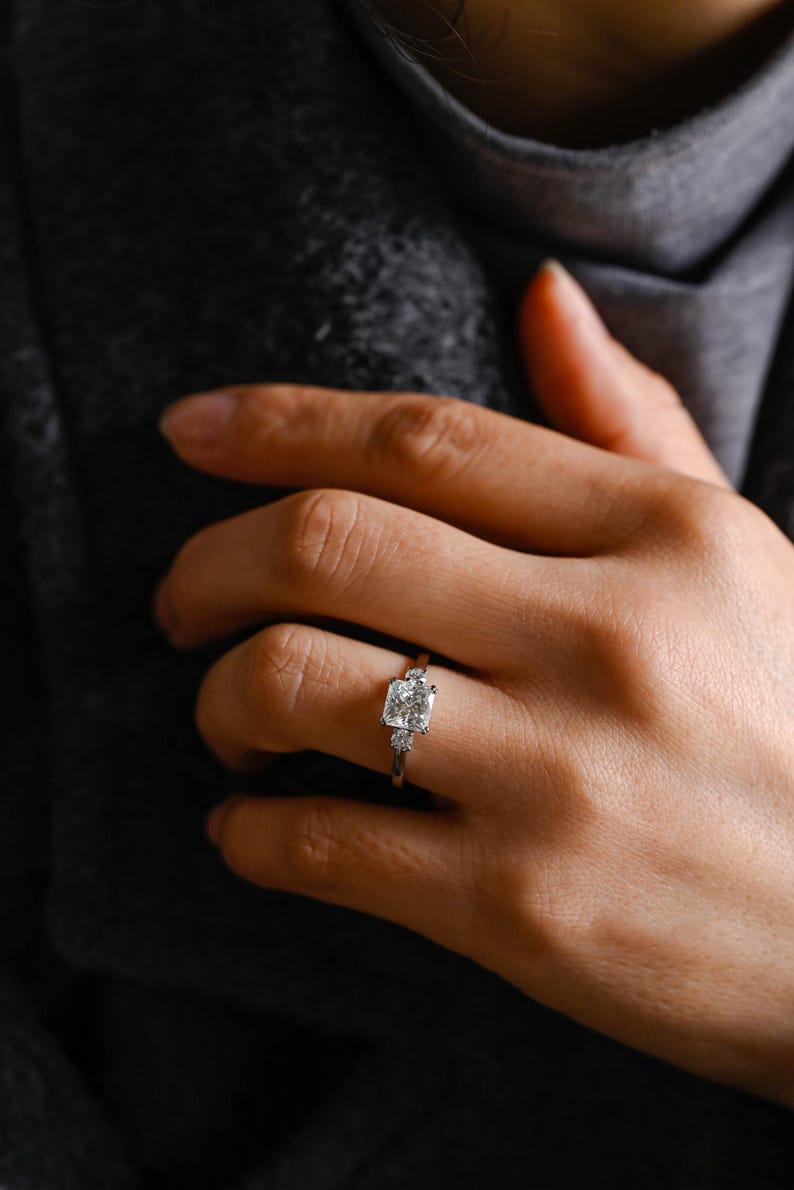 Marquise Cut Cluster Styled Lab Grown Diamond Engagement Ring