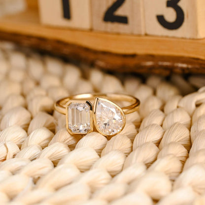 Marquise Cut Cluster Styled Lab Grown Diamond Engagement Ring