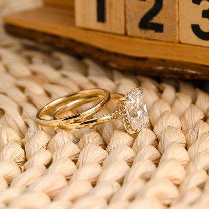 Marquise Cut Cluster Styled Lab Grown Diamond Bridal Ring Set