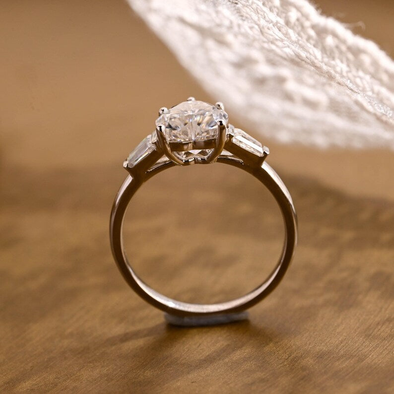 Marquise Cut Cluster Styled Lab Grown Diamond Engagement Ring