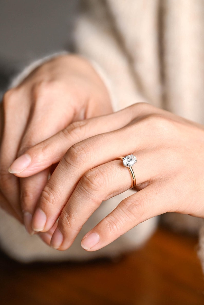 Marquise Cut Cluster Styled Lab Grown Diamond Engagement Ring