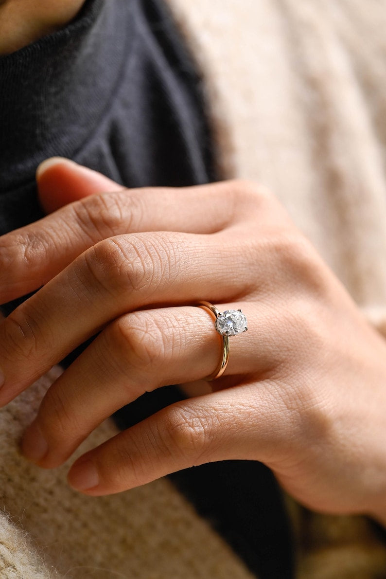 Marquise Cut Cluster Styled Lab Grown Diamond Engagement Ring