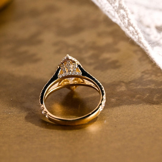 Marquise Cut Cluster Styled Lab Grown Diamond Engagement Ring