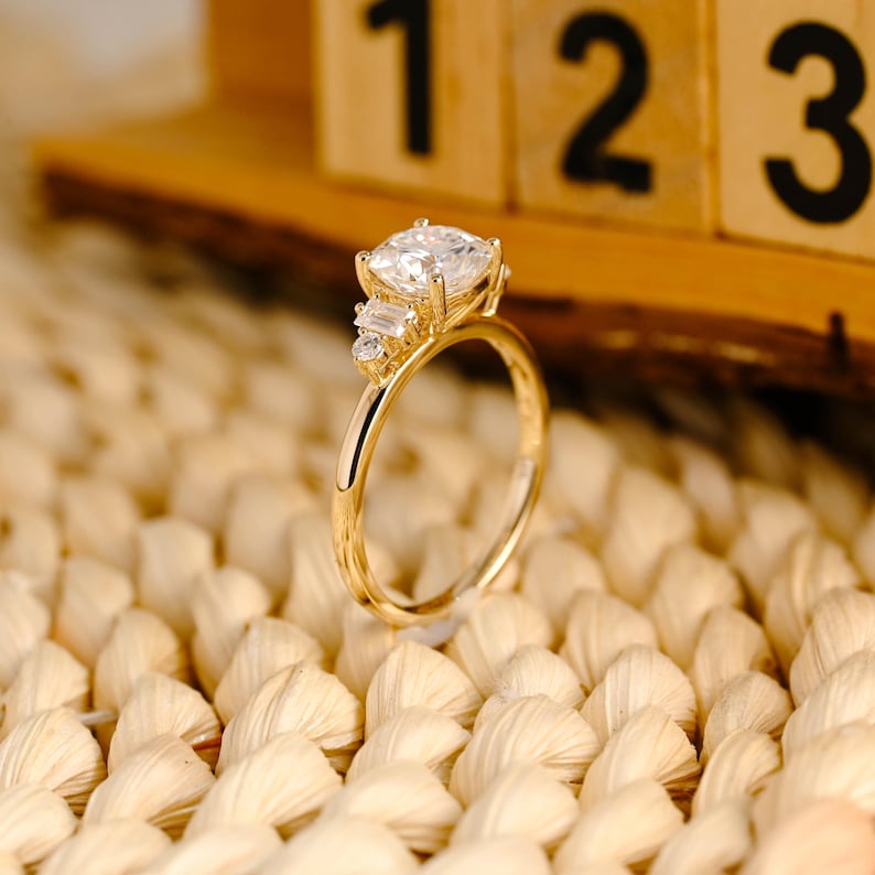 Marquise Cut Cluster Styled Lab Grown Diamond Engagement Ring