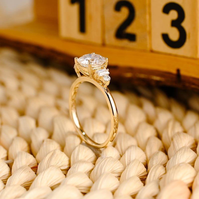 Marquise Cut Cluster Styled Lab Grown Diamond Engagement Ring