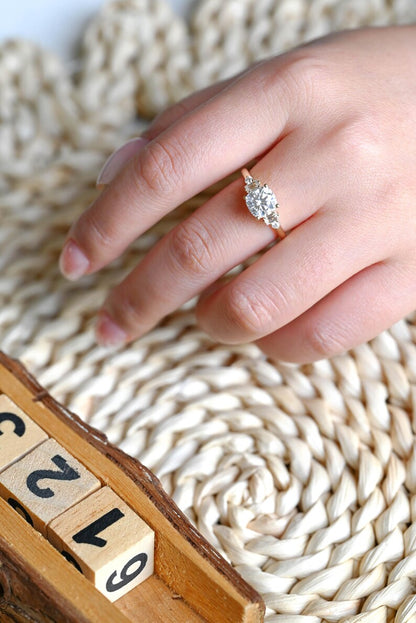 Marquise Cut Cluster Styled Lab Grown Diamond Engagement Ring