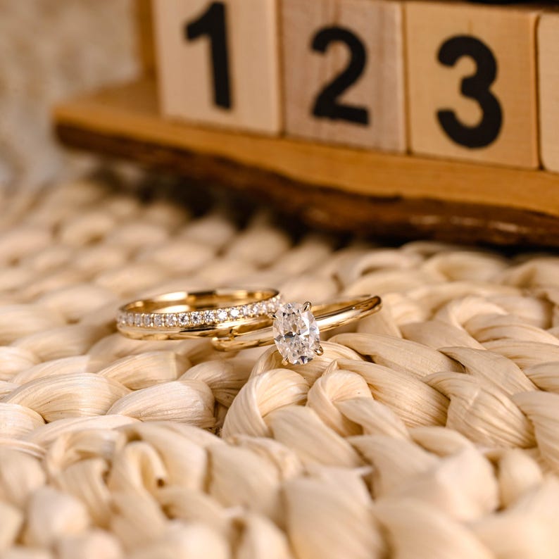 Marquise Cut Cluster Styled Lab Grown Diamond Bridal Ring Set