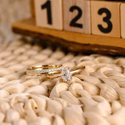 Marquise Cut Cluster Styled Lab Grown Diamond Bridal Ring Set