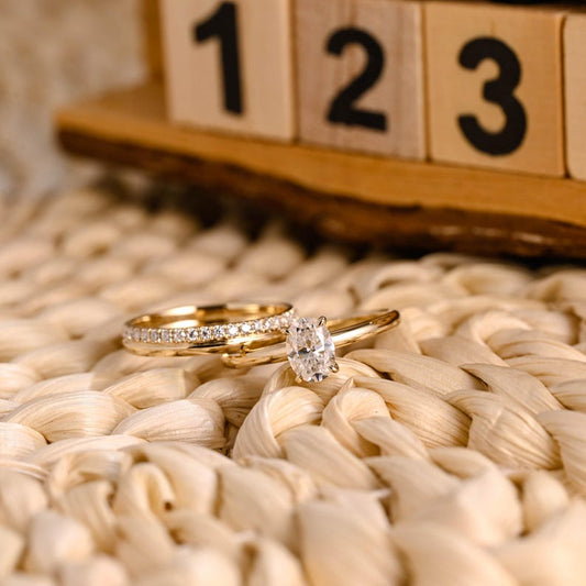 Marquise Cut Cluster Styled Lab Grown Diamond Bridal Ring Set