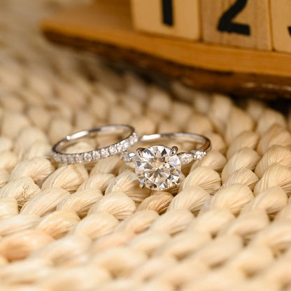 Marquise Cut Cluster Styled Lab Grown Diamond Bridal Ring Set