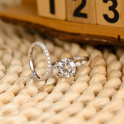 Marquise Cut Cluster Styled Lab Grown Diamond Bridal Ring Set