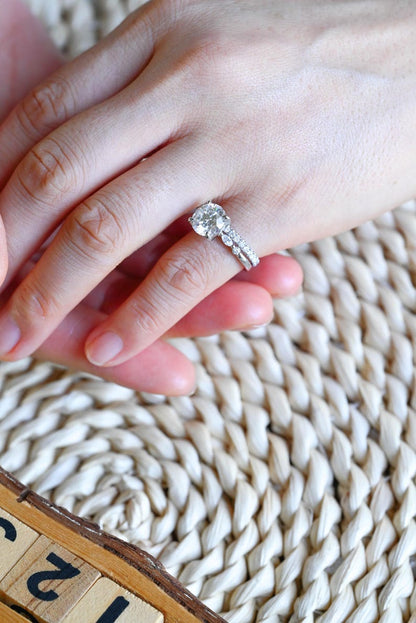 Marquise Cut Cluster Styled Lab Grown Diamond Bridal Ring Set