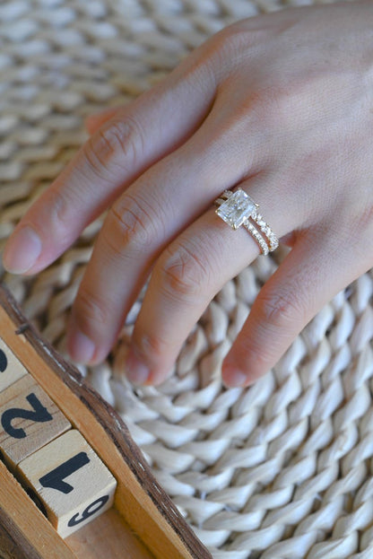 Marquise Cut Cluster Styled Lab Grown Diamond Bridal Ring Set
