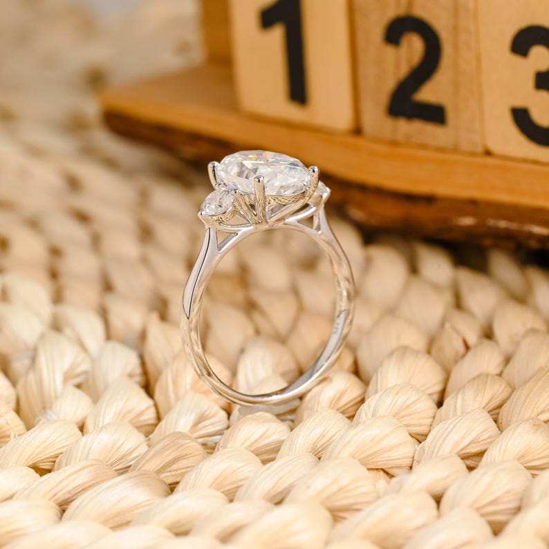 Marquise Cut Cluster Styled Lab Grown Diamond Engagement Ring